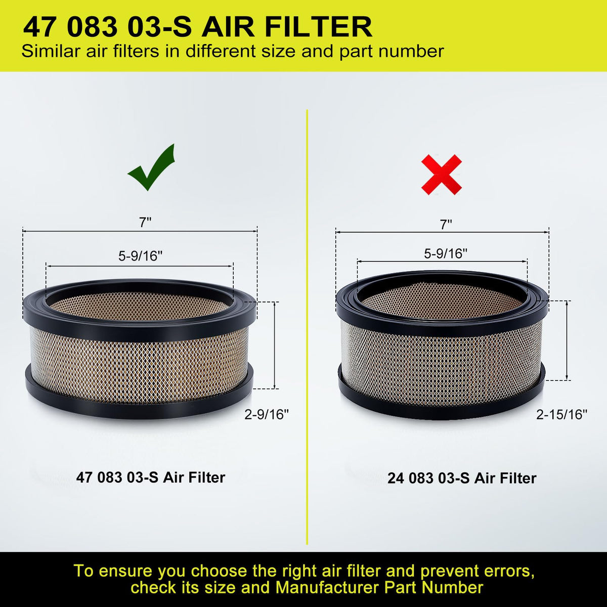 Butom 47-083-03 air filter replacement compatibility with Kohler engines