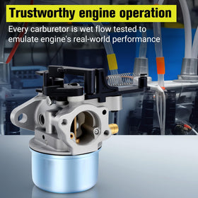 Butom choke-side mounting spacing helps alignment with engines.