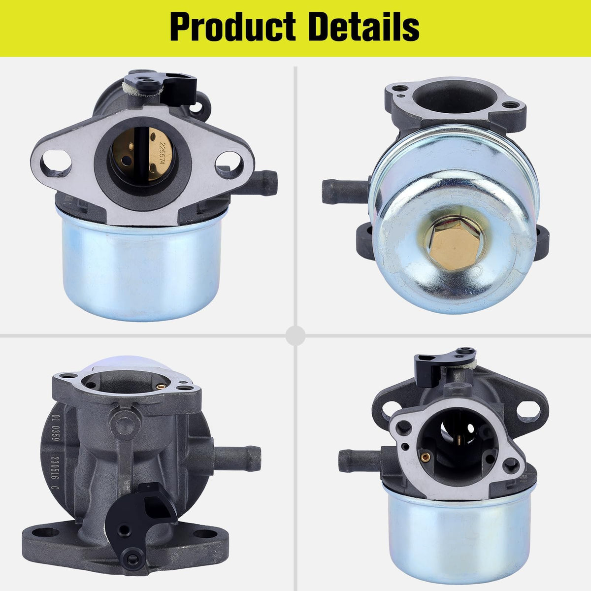 Butom 799868 carburetor kit includes gasket, O-ring, filters, spark plug for replacement.