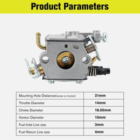 Butom C1Q-EL24 fuel filter included for clean fuel flow in Husqvarna.