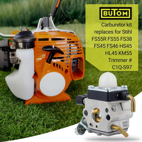 Butom FS38 carburetor packaging shows ready-to-install kit