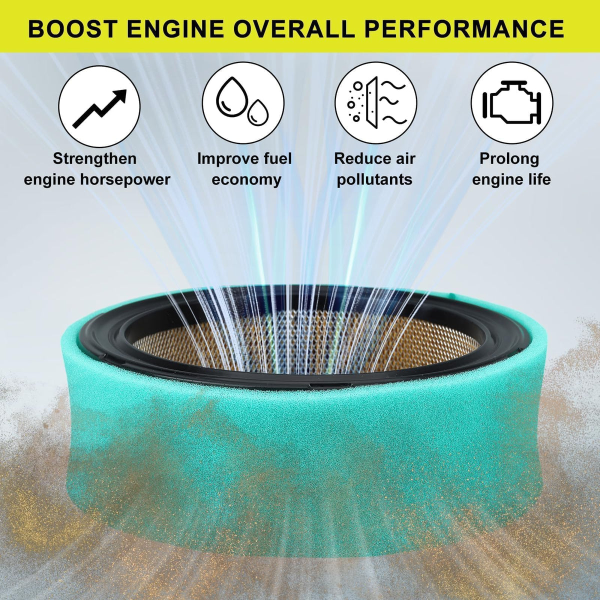 Butom Kohler CH730-CH740 engine air filter with leak-proof PU seal