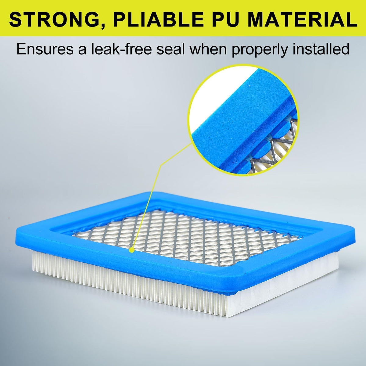 Butom pleated air-filter close-up highlights dense filtration material.