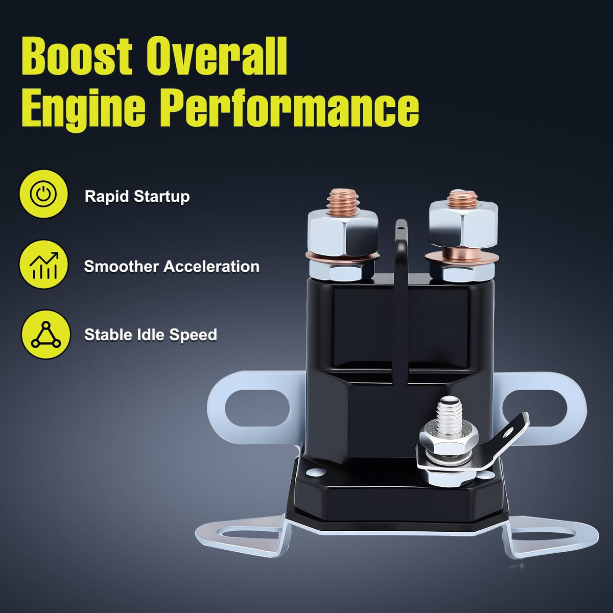 Butom solenoid with upper 5/16 and lower 1/4 inch studs for proper fit
