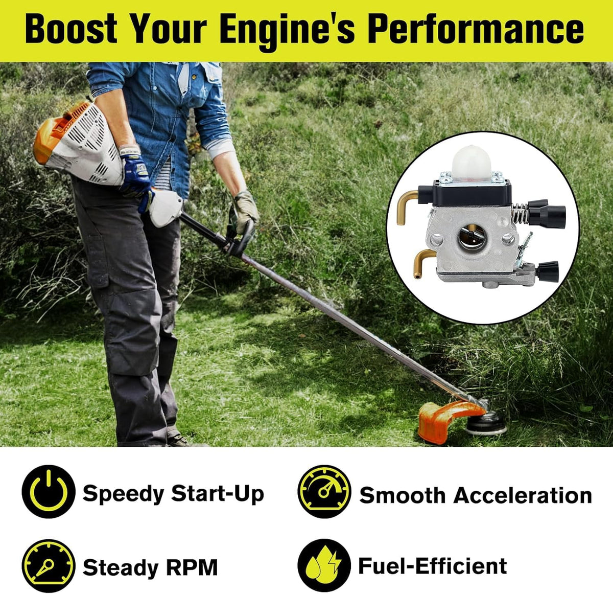 Butom STIHL carburetor installation hands-on view demonstrates simple fit