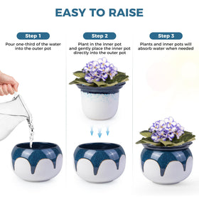 BUYMAX African Violet Pot flat-bottom design keeps pots stable on shelves.
