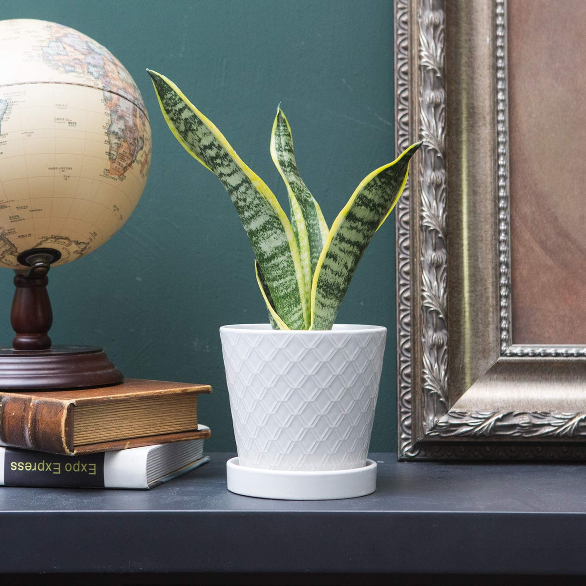 BUYMAX ceramic tray in white catches drips and protects surfaces