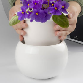 BUYMAX durable glazed ceramic construction of the pot