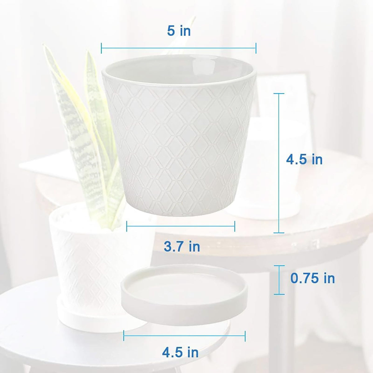 BUYMAX office windowsill pot white enhances workspace decor