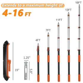 Buyplus 19-inch pool brush head ready for walls and floors with adjustable angle.