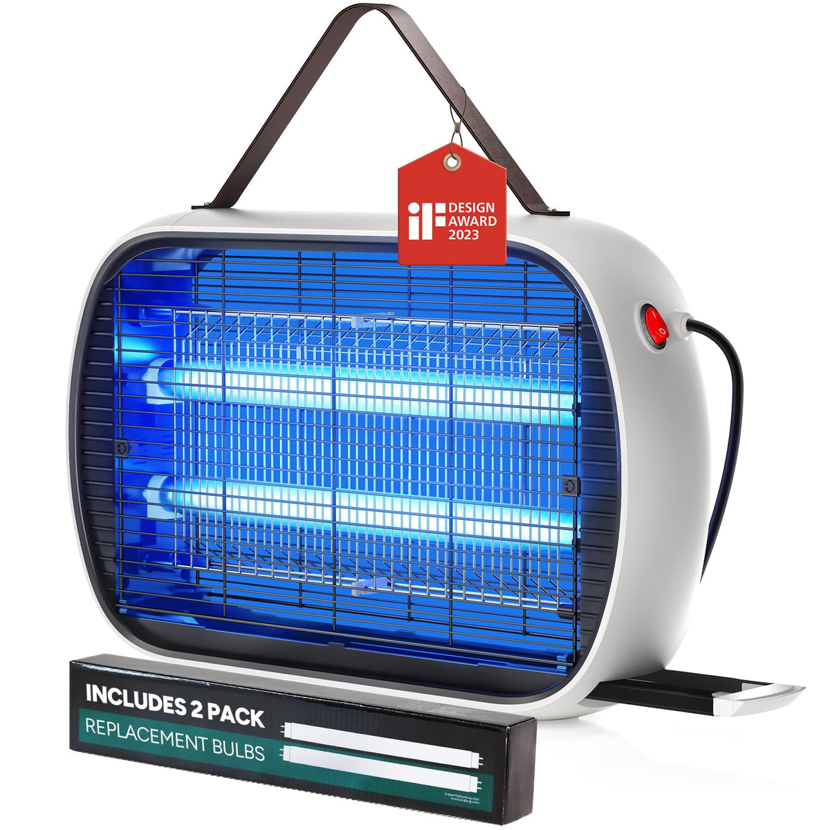 Buzbug indoor bug zapper with 5,000 sq ft coverage for large spaces.