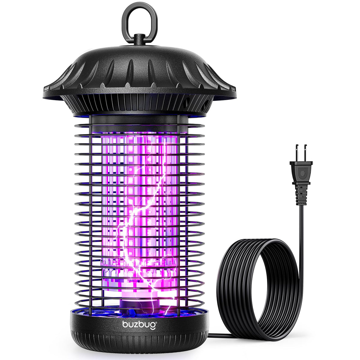 Buzbug LED bug zapper front view for versatile indoor/outdoor pest control.