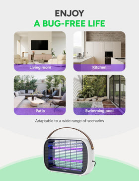 Buzbug LED bug zapper modern design with portable PU leather handle.