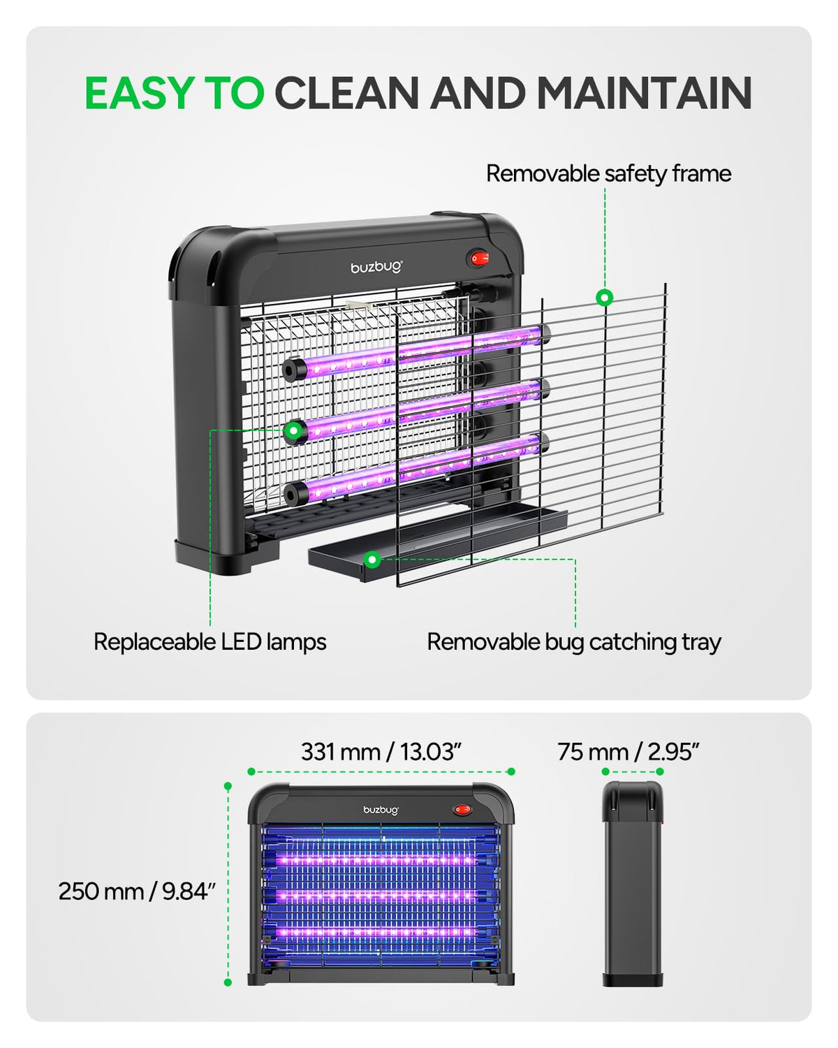 Buzbug MA009 dual-wavelength LED beads (365nm and 395nm) attract more insects