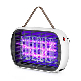 Buzbug upgraded LED bug zapper indoors for quiet, effective pest control