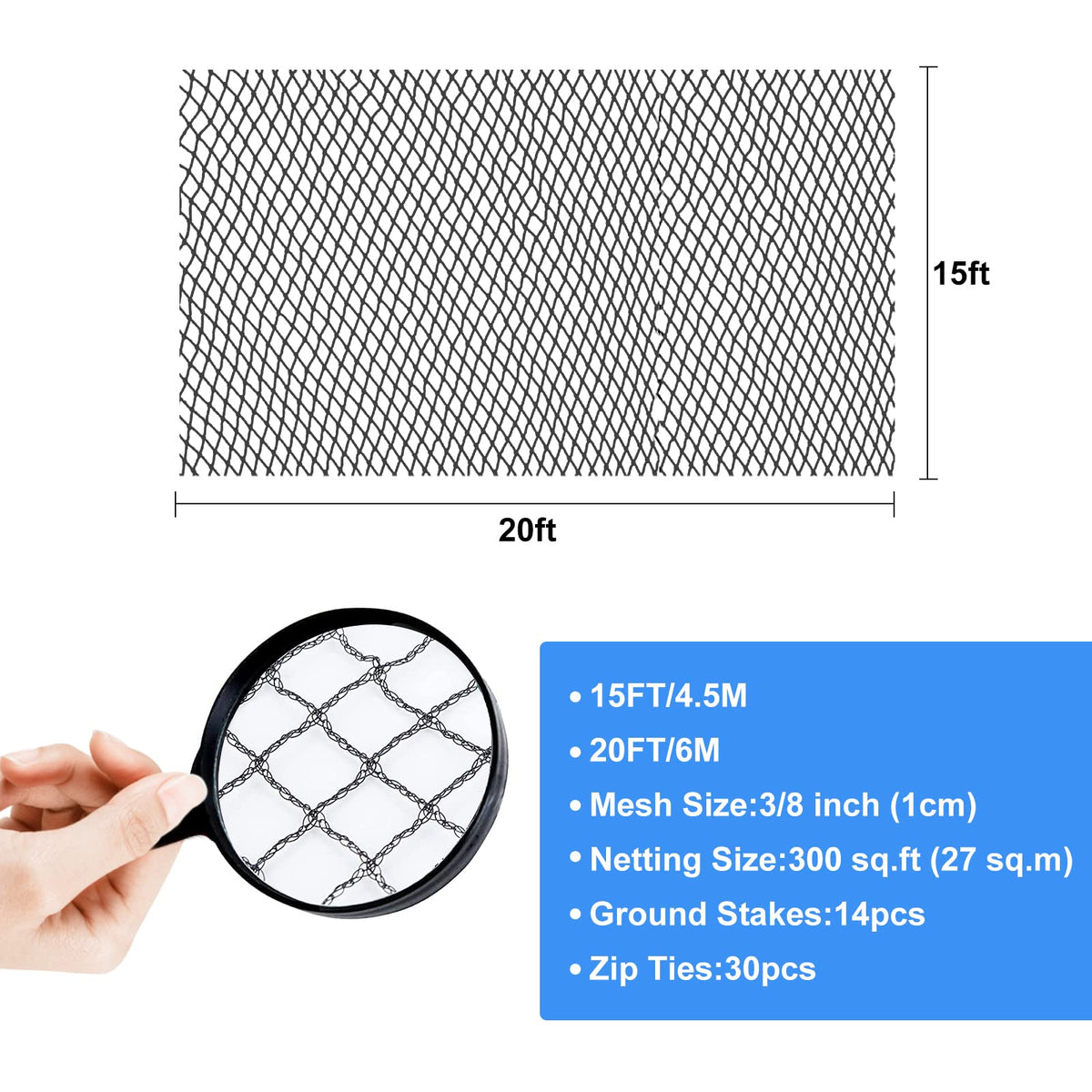 BUZIFU UV-protected net for autumn and winter use.