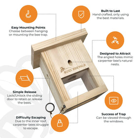Buzz Bee Pals Defender Trap B1 mount-ready design offers versatile outdoor placement.