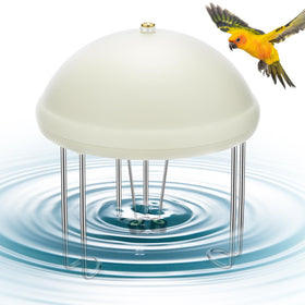 Buzzlett Bird Bath Circulator in use, moving water attracts birds.