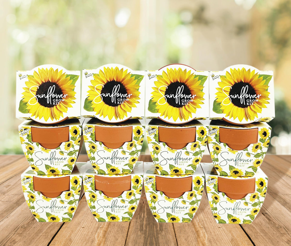 BUZZY Seeds mini pots invite decorating for a playful centerpiece.