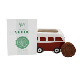 BUZZY Seeds bus planter gift set displayed for gifting