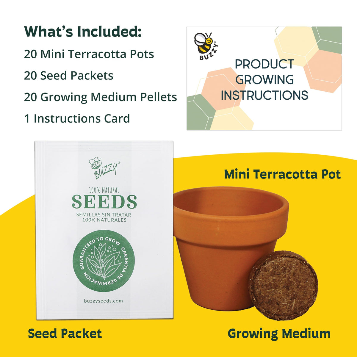 BUZZY self-expanding soil discs swell with water for easy potting