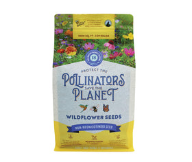BUZZY Wildflower Seed Mix 1lb bag front view for easy planting