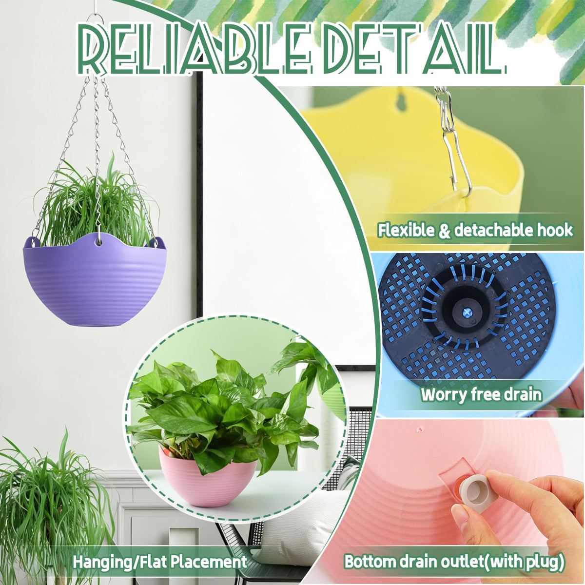 Bvrbaory hanging planter green for fresh greenery and balcony vibes.
