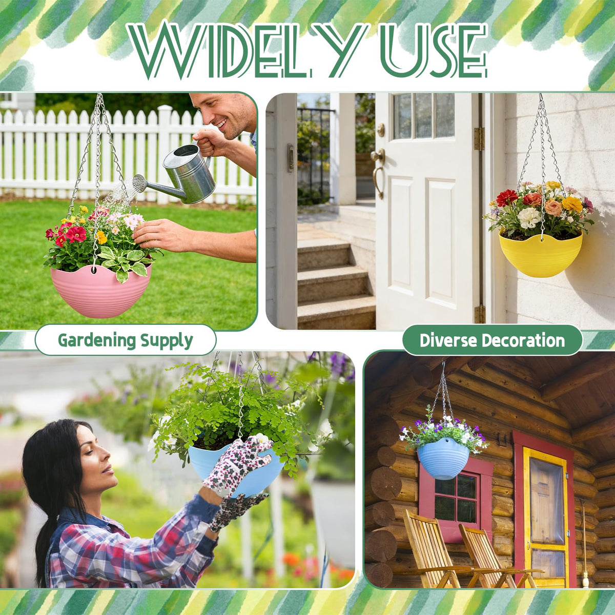 Bvrbaory hanging planter purple for stylish accents and versatile mounting.