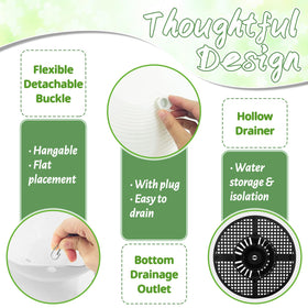 Bvrbaory hanging planter shows a drain plug and easy water management.