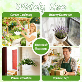 Bvrbaory white planter designed for easy mounting with hooks and chains.