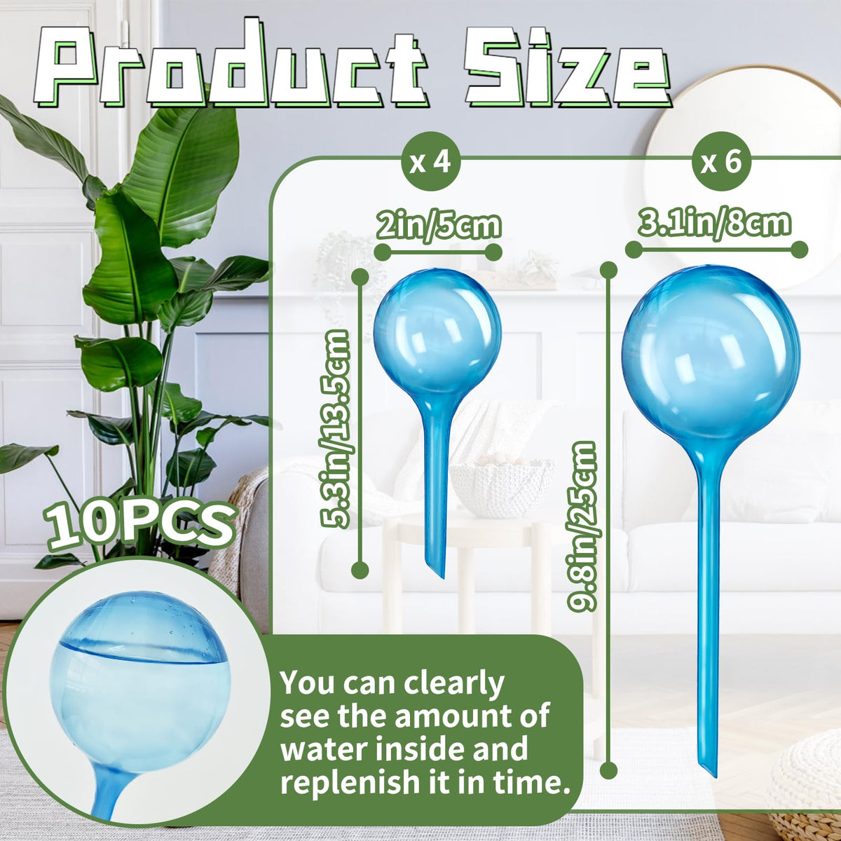 Bvrbaory small watering globes in soil ideal for tiny pots and seedlings