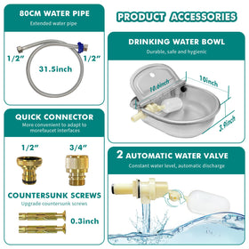 Bwhrmt multi-animal-farm-water-bowl-kit suitable for chickens and horses.