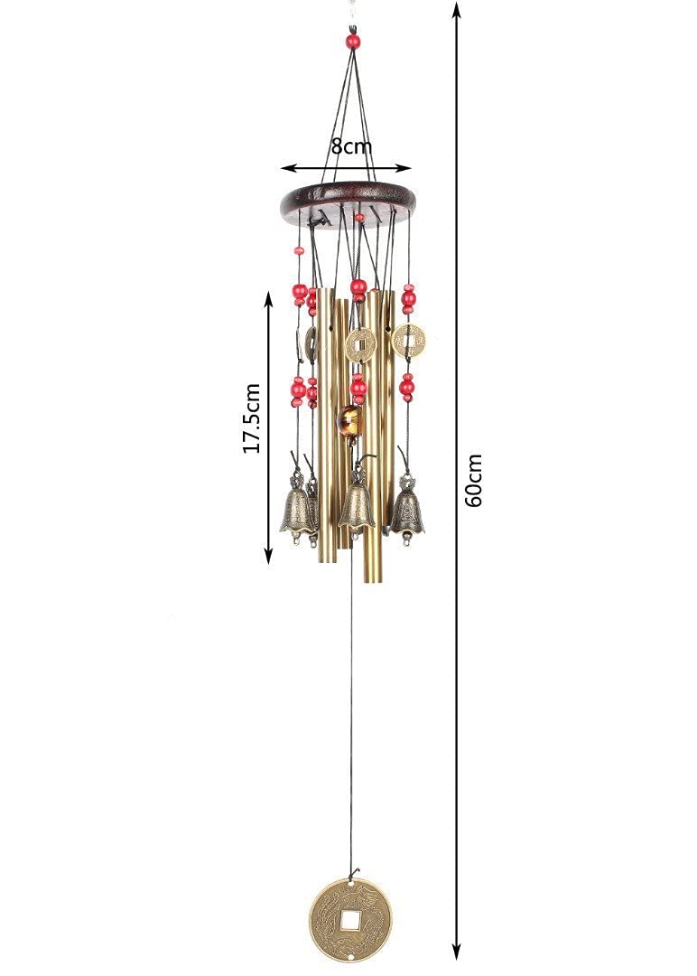 Bwinka bronze wind chime with wood top adds rustic garden charm