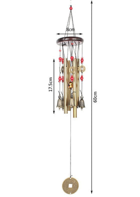 Bwinka bronze wind chime with wood top adds rustic garden charm