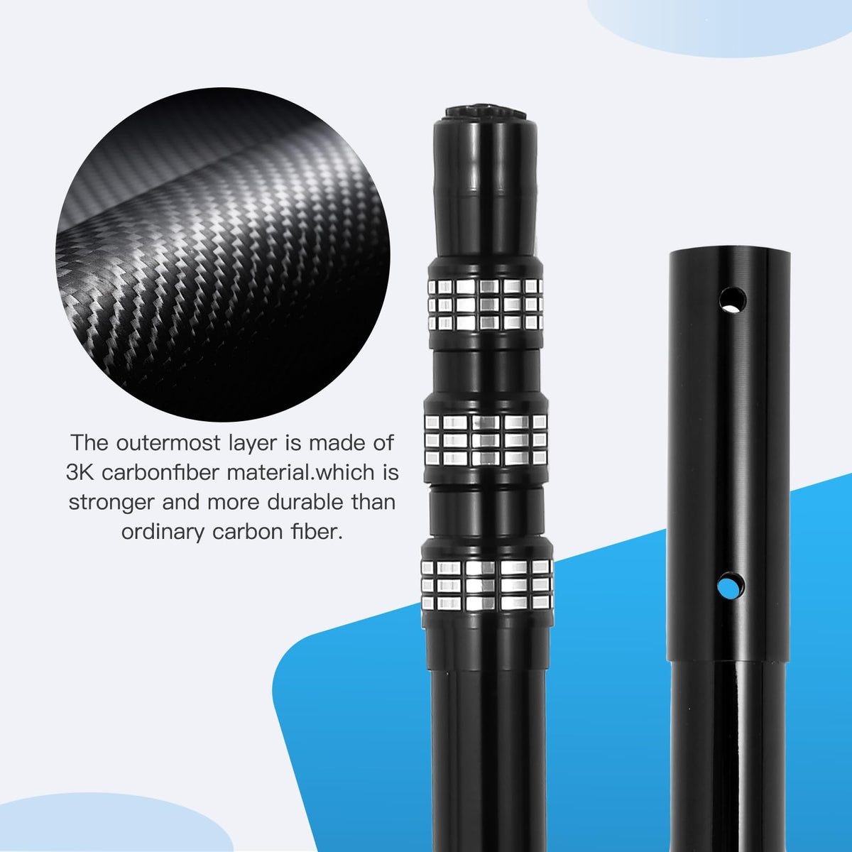 Bwrfoih carbon fiber rod offers strong, durable outdoor use.