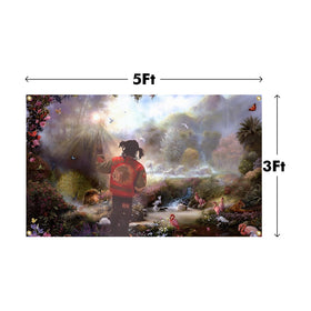 BYADKOA Garden of Eden tapestry with four brass grommets for easy hanging