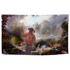 BYADKOA Rapper Flag Chief in Garden of Eden tapestry for indoor or outdoor display with vibrant color