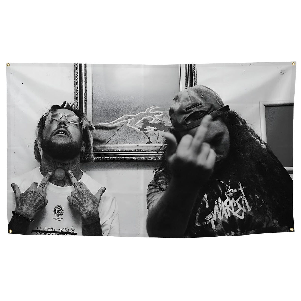 BYADKOA suicide music theme flag for wall display with fade-resistant colors