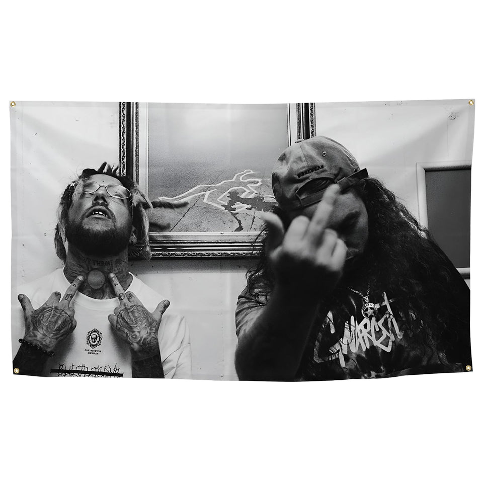 BYADKOA suicide music theme flag for wall display with fade-resistant colors