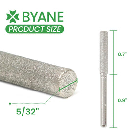 Byane 5-32 inch diamond sharpening bit with coating detail for durability.