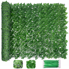 Bybeton artificial ivy privacy fence screen 40x120 shown on a patio for privacy and shade