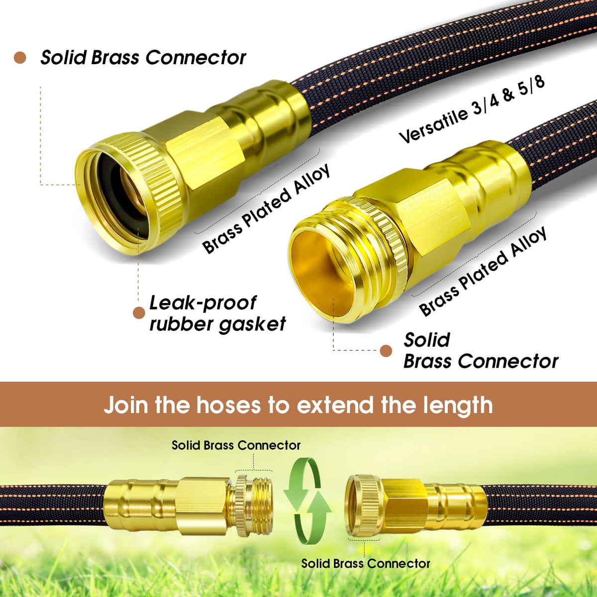BYDA solid brass fittings ensure leakproof performance and durability.