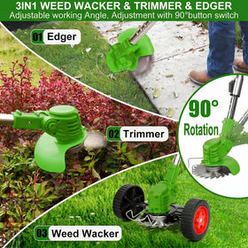 Byerba 3-in-1 function demonstrates brush cutter, edger, and mower versatility