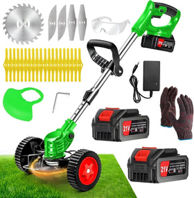 Byerba electric weed wacker close-up shows powerful 850W motor for quick trimming