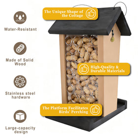 BYGIXU Crow Feeder crafted from durable solid wood for outdoors.