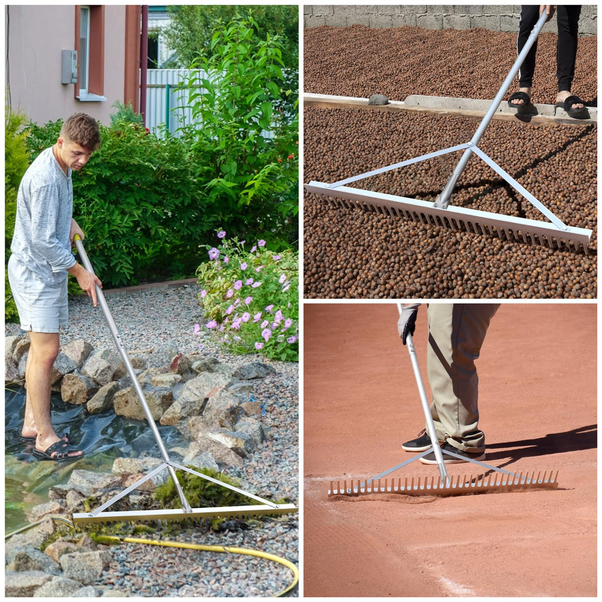 Byhagern landscape rake lightweight aluminum design for easy yard work