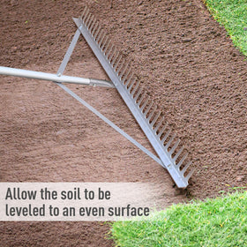 Byhagern landscape rake for leaves and aquatic plant cleanup near water