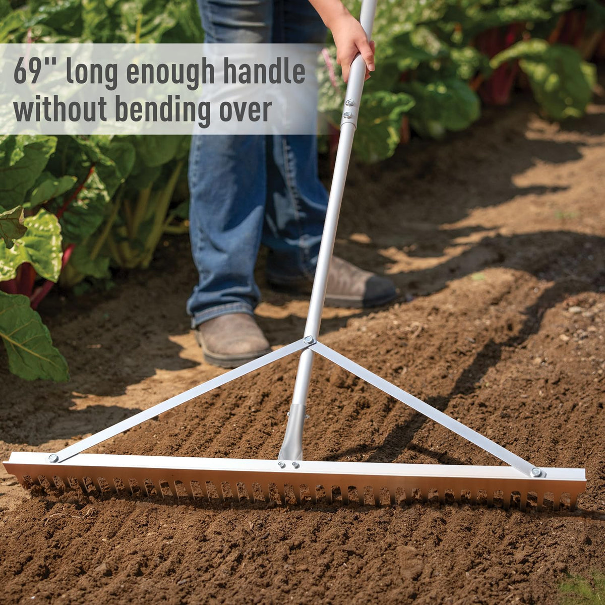 Byhagern landscape rake smooth side for precise soil leveling