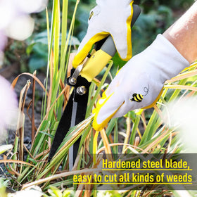Byhagern Upgraded Grass Shears handle ergonomic design for comfortable extended use.