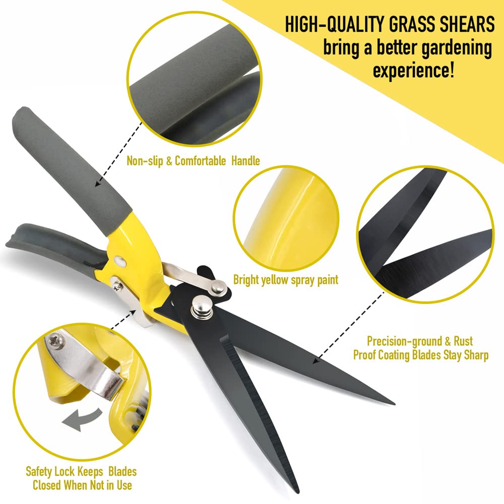 Byhagern Upgraded Grass Shears lightweight design enables nimble trimming.